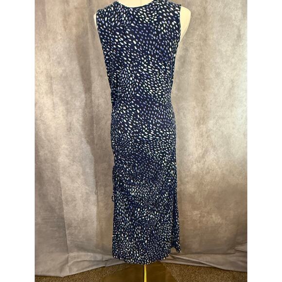 Torrid Super Soft Knits Maxi Scrunch Dress Size 1 (14/16) Navy Blue white Print - Picture 10 of 11